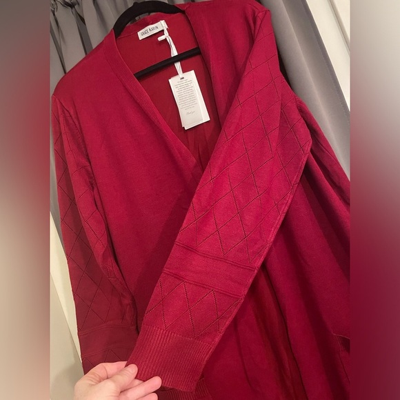 Grace Karin Long Cardigan Size 2XL Red - Picture 7 of 13